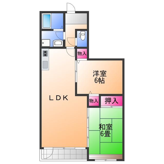 アイトム(2LDK/1階)の間取り写真