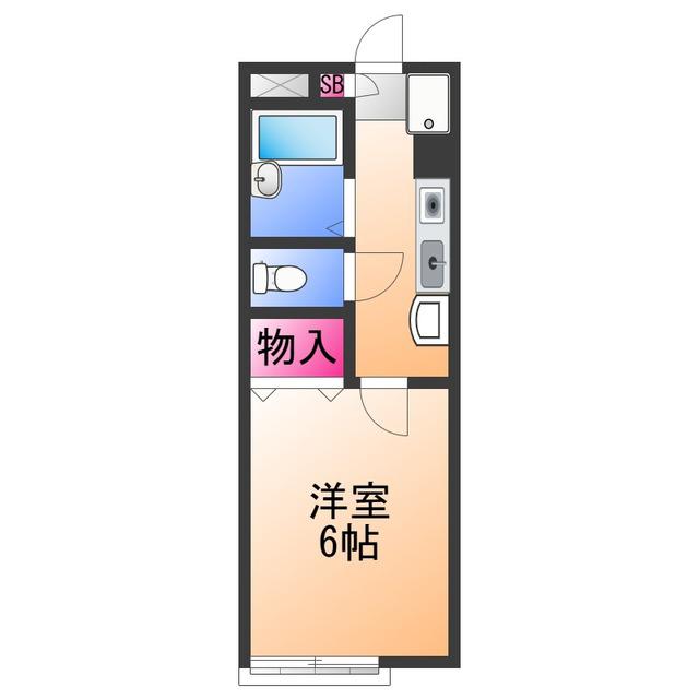 CREST-Ⅵ(1K/1階)の間取り写真