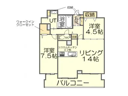 アルビオガーデン手稲駅前(2LDK/10階)の間取り写真