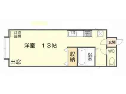 パレイシャルⅢ(1K/1階)の間取り写真