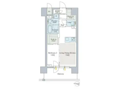 クリオ札幌グランクラス(1SLDK/3階)の間取り写真