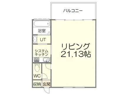 ルシオン小樽(1LDK/2階)の間取り写真