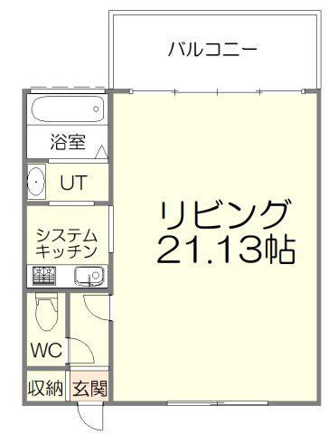 ルシオン小樽(1K/1階)の間取り写真