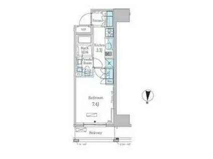 パークアクシス錦糸町レジデンス(1K/14階)の間取り写真