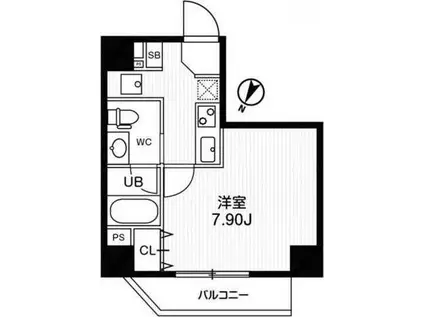 ブランセ森下(1K/6階)の間取り写真
