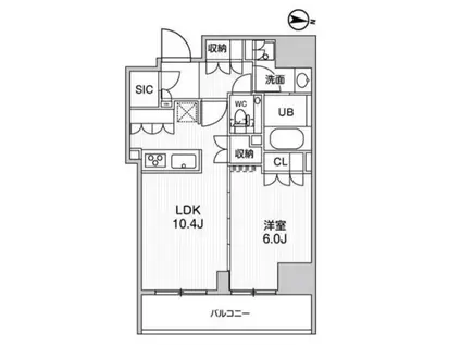 ガリシア森下Ⅴ(1LDK/5階)の間取り写真