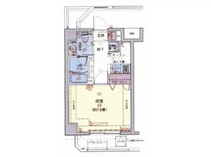 シースペース三ノ輪(1K/3階)の間取り写真