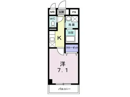 AQUAGARDEN今戸(1K/6階)の間取り写真