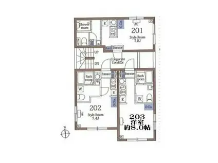 シティゲート上野入谷(ワンルーム/2階)の間取り写真
