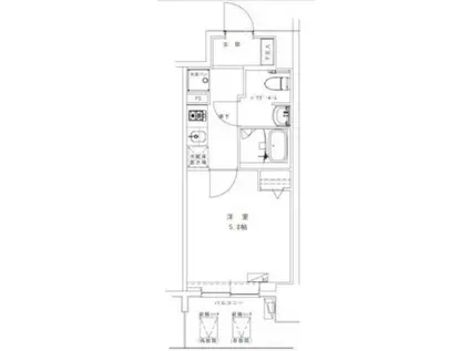 GENOVIA浅草Ⅶ(1K/6階)の間取り写真