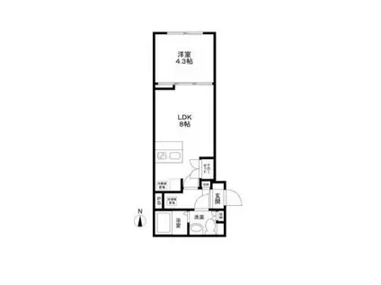 トライム吾妻橋(1LDK/2階)の間取り写真