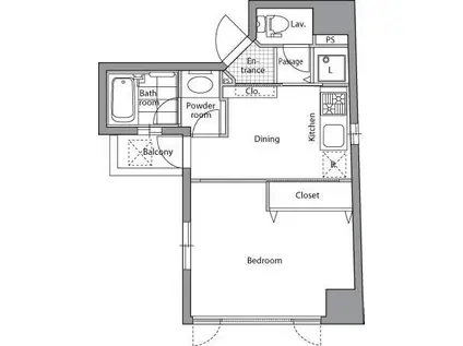 レジディア文京千石(1DK/12階)の間取り写真