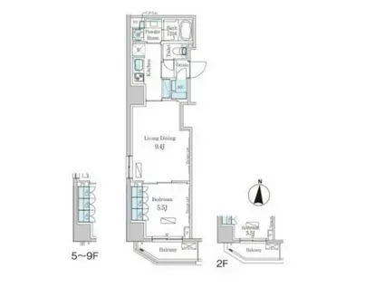 パークアクシス錦糸町ヴェール(1LDK/4階)の間取り写真