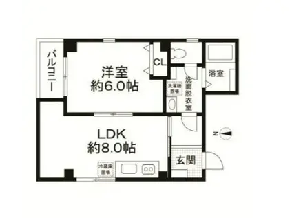 ラフィシア本所吾妻橋(1LDK/3階)の間取り写真