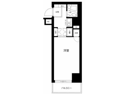 パークハイム駒形(1K/6階)の間取り写真