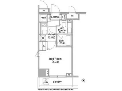 コンフォリア両国DEUX(1K/5階)の間取り写真