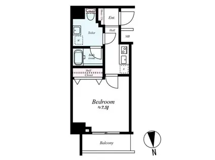 プレール・ドゥーク亀戸水神駅前(1K/3階)の間取り写真