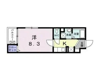 錦糸町コクーン(1K/2階)の間取り写真