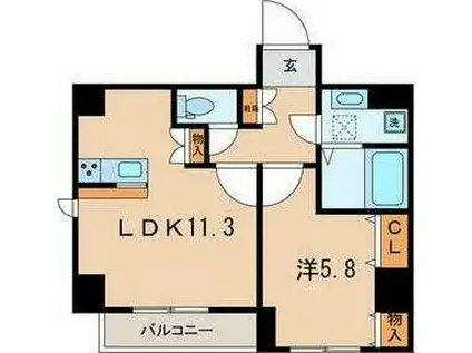 MON CHATON(1LDK/7階)の間取り写真