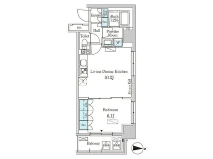 パークアクシス本所・親水公園(1LDK/8階)の間取り写真