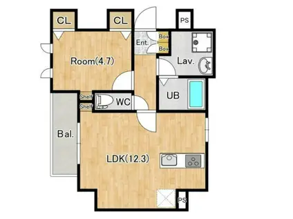 ジーグランデ森下(1LDK/5階)の間取り写真