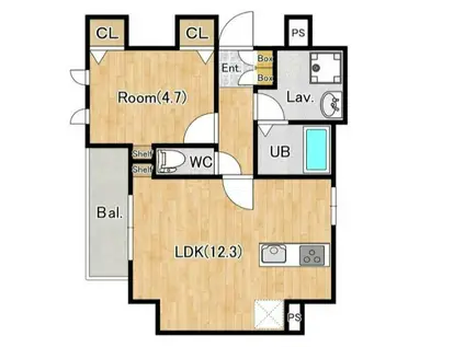 ジーグランデ森下(1LDK/8階)の間取り写真