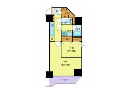 プレール・ドゥーク両国Ⅳ(1LDK/3階)の間取り写真