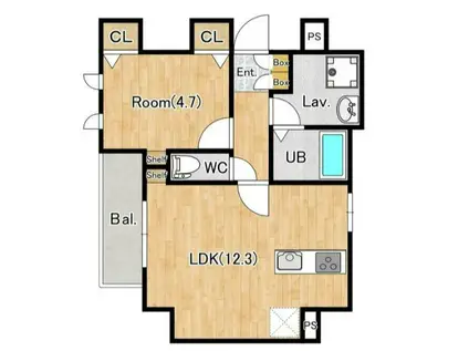 ジーグランデ森下(1LDK/9階)の間取り写真