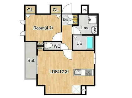 ジーグランデ森下(1LDK/7階)の間取り写真