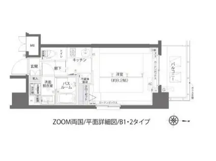 ZOOM両国(1K/5階)の間取り写真