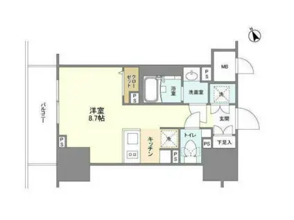 BLESS蔵前(ワンルーム/4階)の間取り写真