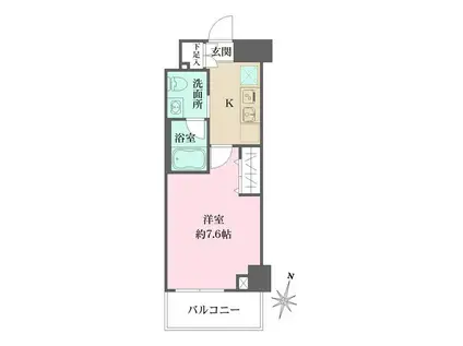 ベルフェリーク木場(1K/3階)の間取り写真