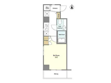 エコロジー木場レジデンス(1K/2階)の間取り写真