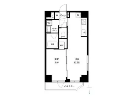 オーキッドレジデンス上野稲荷町2(1LDK/2階)の間取り写真