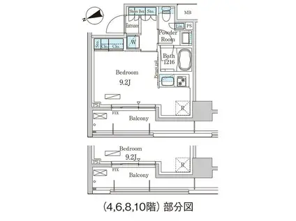 パークアクシス本所吾妻橋(ワンルーム/2階)の間取り写真