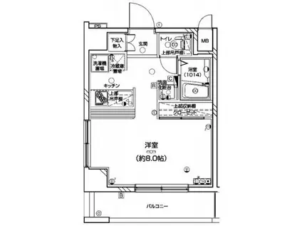 ディアレイシャス押上タワービュー通(ワンルーム/2階)の間取り写真