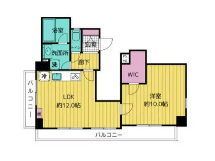 入谷アムフラットⅡ(1LDK/9階)の間取り写真