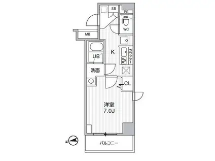 HF曳舟レジデンス(1K/3階)の間取り写真