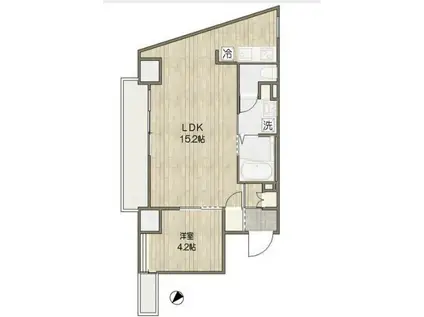 ラ・ブークル(1LDK/2階)の間取り写真