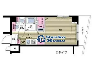 トーシンフェニックス日本橋浜町壱番館(1K/7階)の間取り写真