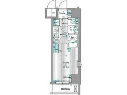 グランド・ガーラ銀座(1K/4階)の間取り写真