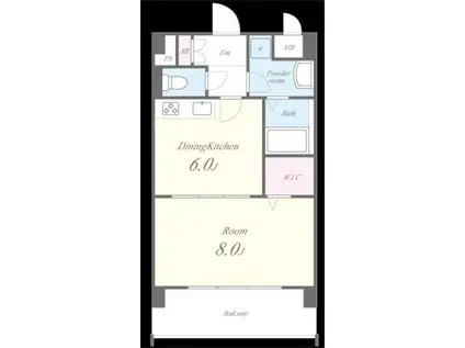 サン セジュール(1DK/6階)の間取り写真