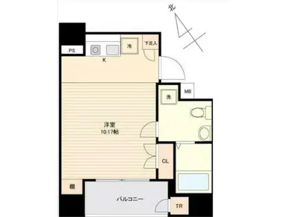 アヴァンツァーレ田端(ワンルーム/10階)の間取り写真