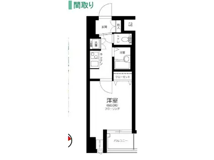 ドルチェ日本橋キャナルシティー(1K/5階)の間取り写真