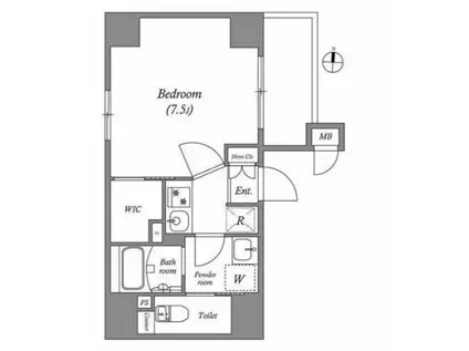 ルネサンスコート錦糸町(1K/6階)の間取り写真