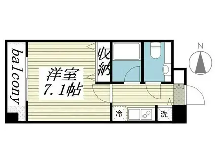 メゾン・ド・ヴィレ駒形(1K/9階)の間取り写真