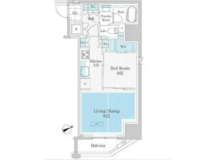 パークアクシス浅草橋2(1LDK/2階)の間取り写真