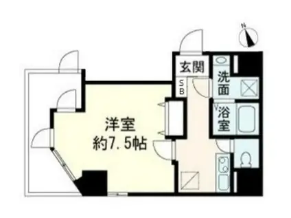 ブリヤン諏訪台(1K/1階)の間取り写真