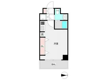 スカイコート両国壱番館(ワンルーム/6階)の間取り写真