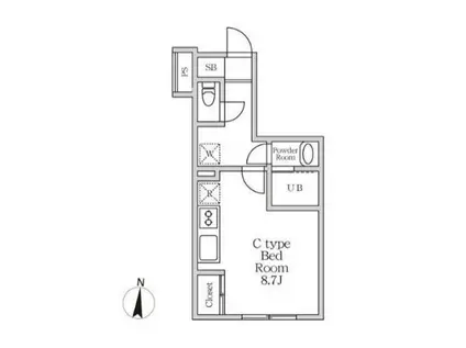 ラヴィエール錦糸公園(ワンルーム/9階)の間取り写真